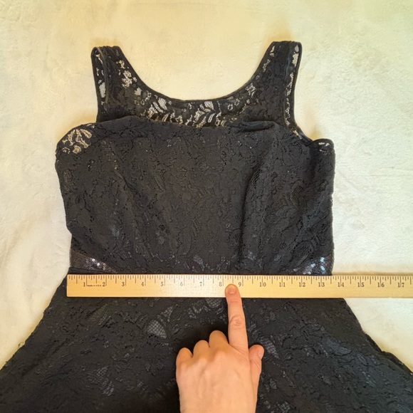 Calvin Klein Black Floral Lace Boho, Whimsygoth, Coquette, Romantic Dress Size 6 - Picture 9 of 12